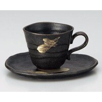 さざ波黒コーヒー碗皿