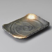 黒備前足付盛皿（大）