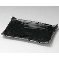 柚子天目枯山水 角皿 中