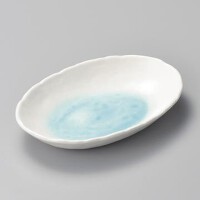 ブルー小判カレー皿