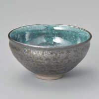 鉄結晶塗分（トルコ）京型抹茶碗