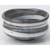 グレー白渦抹茶型小付