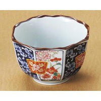 染錦扇花小付（有田焼）