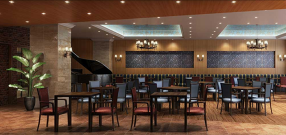 健康的なシニアの方が住むマンション専用ダイニングレストランの画像