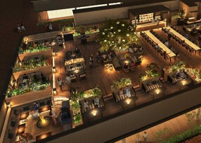 2023年3月OPEN！新設フードホール内　ルーフトップバーの画像