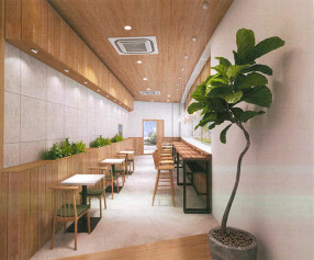 学校併設のカフェ＆デリの画像